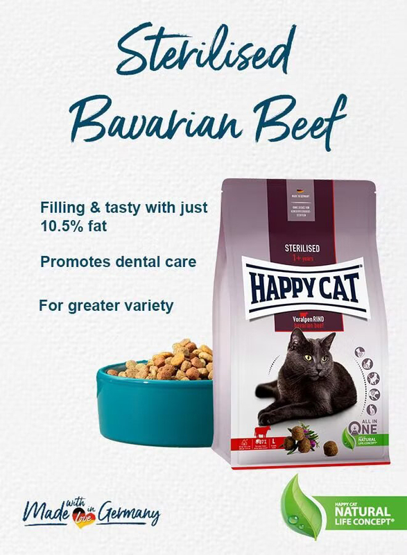Happy Cat Sterilised Bavarian Beef Cat Dry Food, 10 Kg