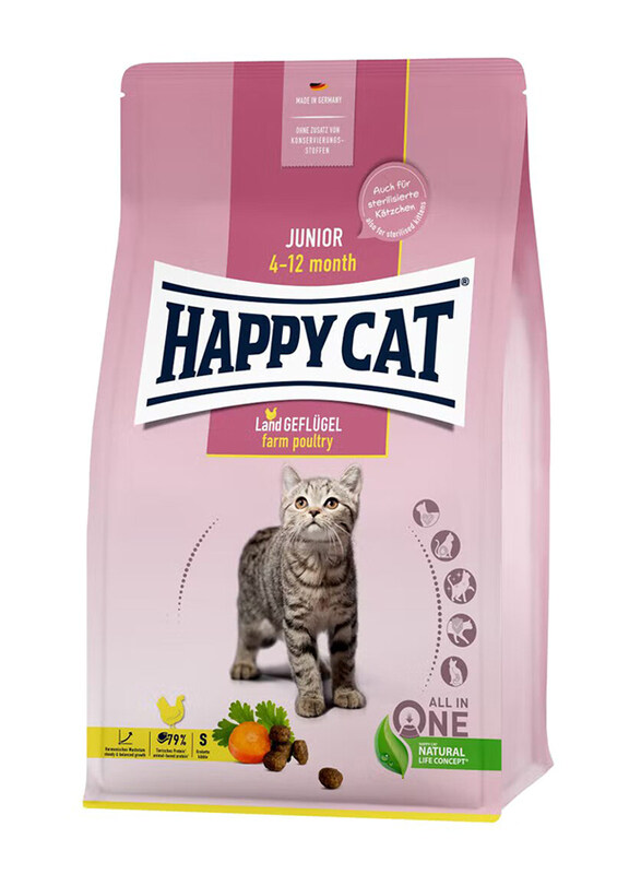 

Happy Cat Junior Land Geflugel (Poultry) Cat Dry Food, 4 Kg