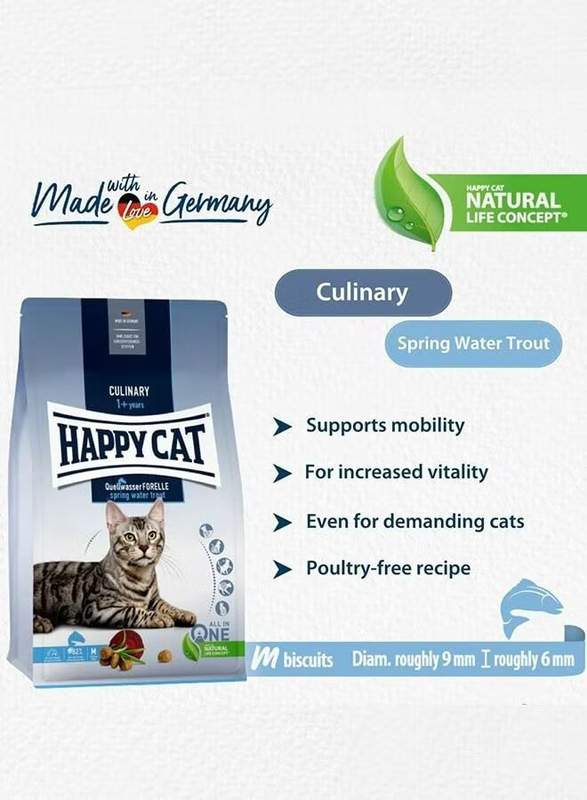 Happy Cat Culinary Q-Forelle (Trout) Cat Dry Food, 10 Kg