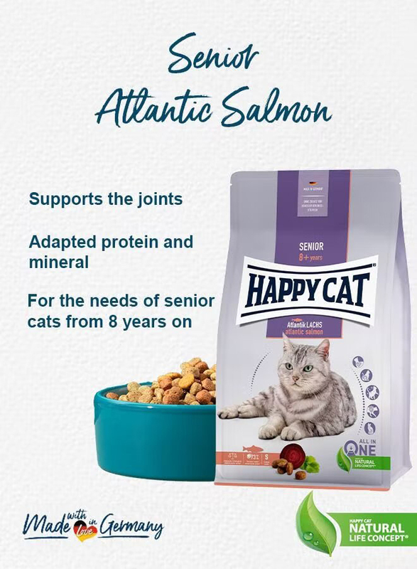 Happy Cat Senior Atlantic Salmon Cat Dry Food, 4 Kg