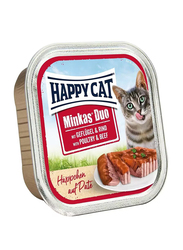 Happy Cat Minkas Duo Poultry & Beef Cat Wet Food, 12 x 100g
