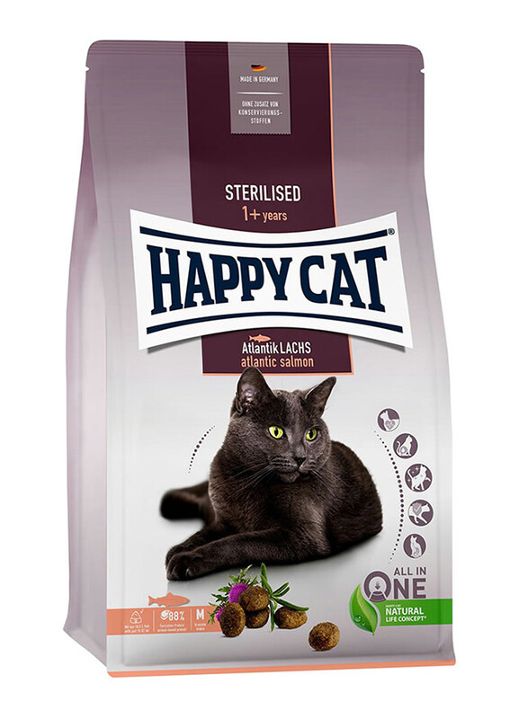 

Happy Cat Adult Sterilised Atlantik-Lachs (Atlantic Salmon) Cat Dry Food, 300g