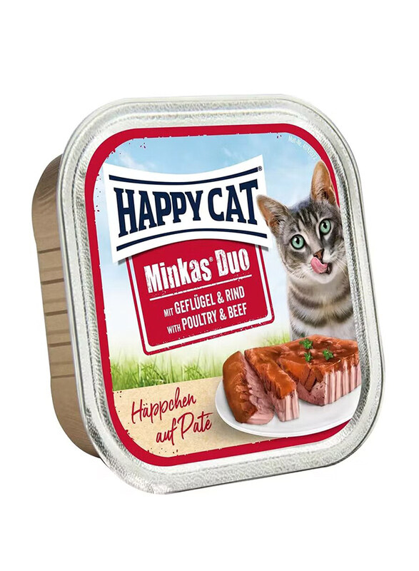 

Happy Cat Minkas Duo Poultry & Beef Cat Wet Food, 12 x 100g