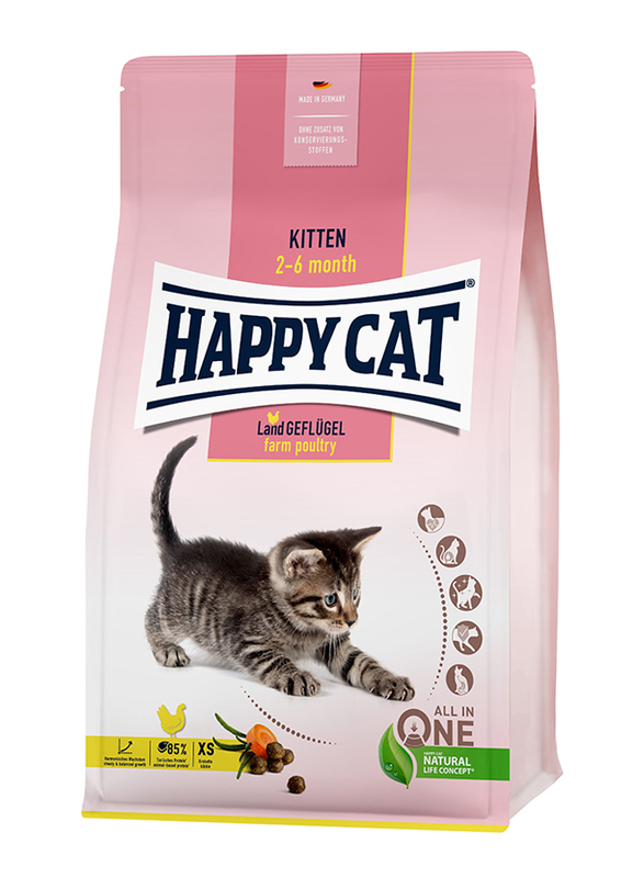 

Happy Cat Kitten Land Geflugel (Poultry) Cat Dry Food, 4 Kg