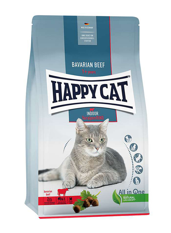 Happy Cat Indoor Adult Voralpen-Rind Cat Dry Food, 300g