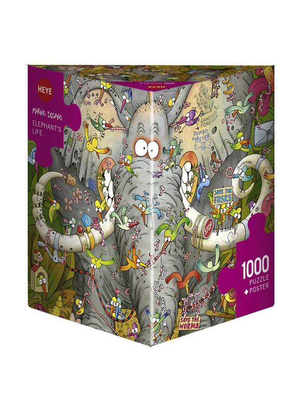 Heye 1000-Piece Degano Elephant's Life Jigsaw Puzzle