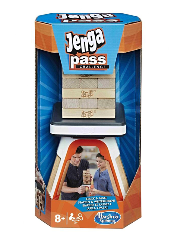 Hasbro Gaming Jenga Pass Challenge Wood Blocks, 27 Pieces, Ages 8+