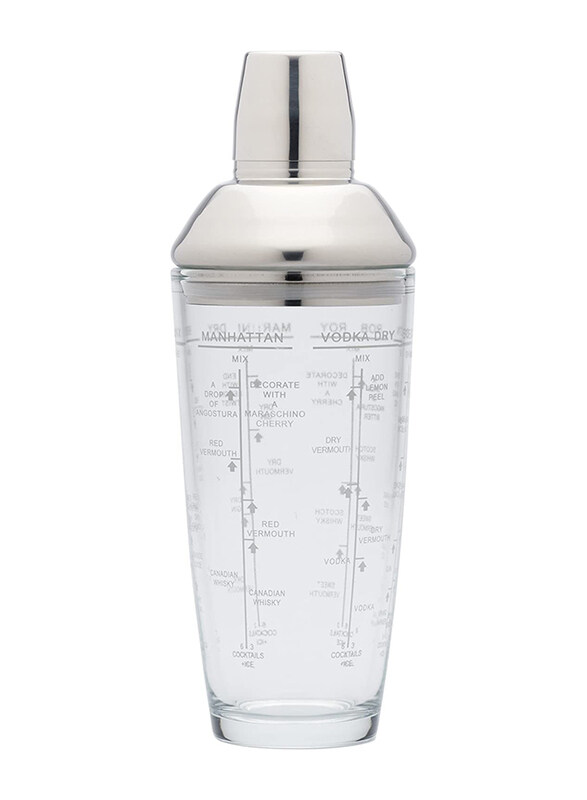 

Kitchen Craft 700ml Boston Glass Cocktail Shaker, Clear/Silver