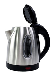 1L Stainless Steel Electric Kettle with Tray, Black/Silver