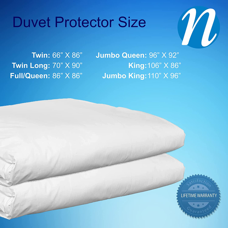 Allersoft 100% Cotton Duvet Protector, Queen, White