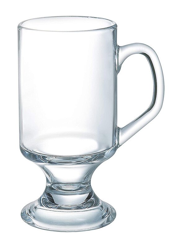 

Arcoroc 4-Piece 290ml Irish Coffee Footed Mug Set, Clear