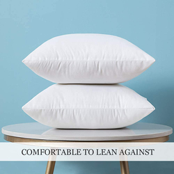 Home Liwa Decorative Throw Pillow Inserts, 2 Pillows, 40 x 40cm, White