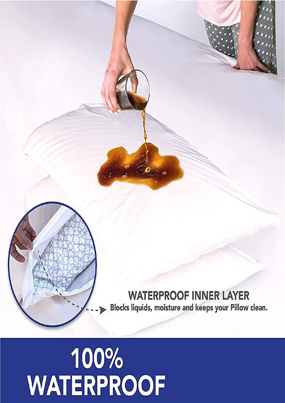 Home Liwa Waterproof Standard Pillow Protectors, 2 Protectors, White