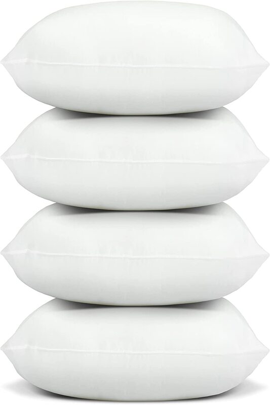 Foamily Throw Pillows Insert Set, 4 Inserts, 20 x 20cm, White