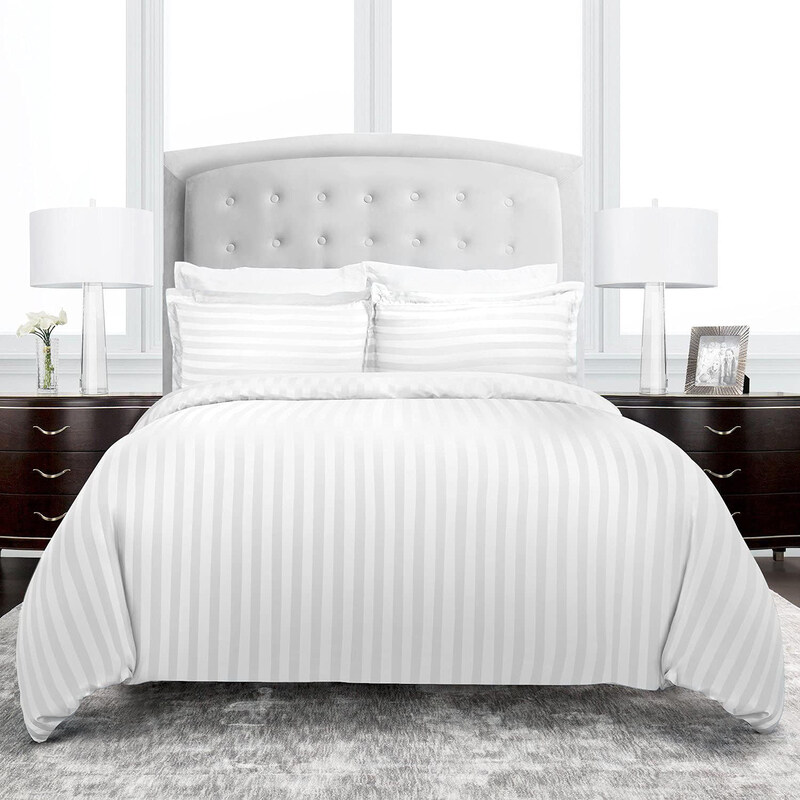 

Apollo 6-Piece Comforter Set, 1 Duvet Cover + 1 Flat sheet + 2 Pillow Shams Cases + 2 Pillow Covers, King Size, White