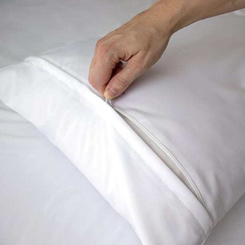 Waterproof Hotel Cotton Pillow Protector, White