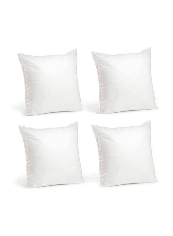 Foamily Throw Pillows Insert Set, 4 Inserts, White