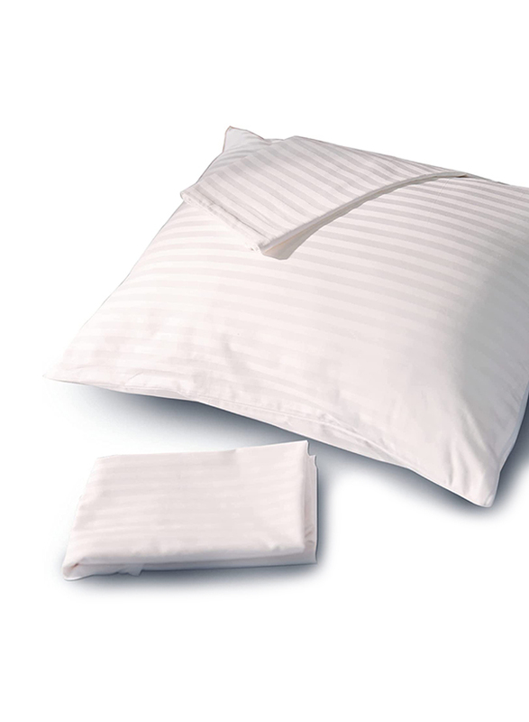 FeelAtHome 100% Cotton Pillow Protector with Zipper Waterproof Covers, 2 Protectors, King, White