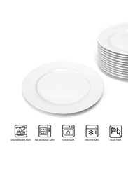Dimara 10-Piece Ceramic Round Dinner Plates and Side Plates, White