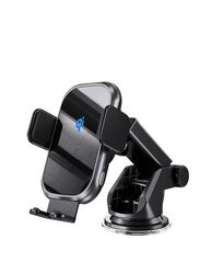 Glassology Qi Wireless Car Charger, 15W Fast Charging Auto-Clamping Car Mount Holder, Black,