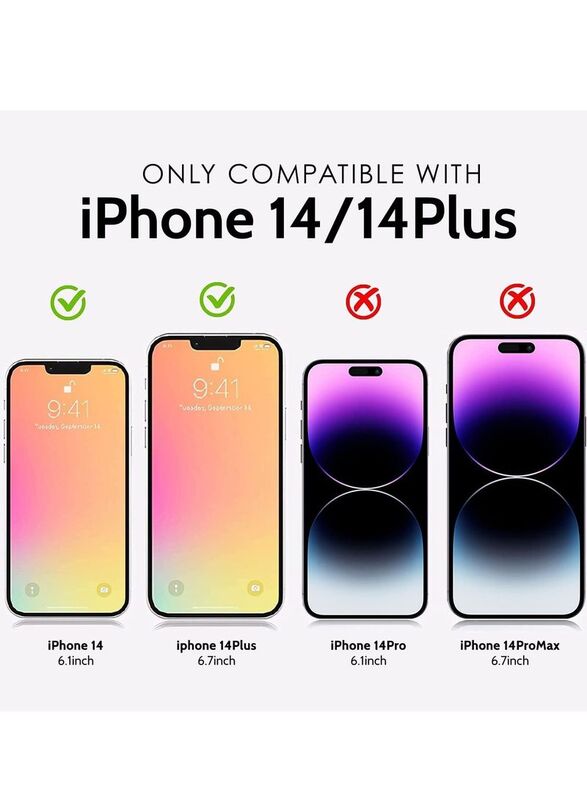 Glassology Apple iPhone 14 Plus Hardness Transparent HD Protective Tempered Camera Lens Screen Protector, Clear