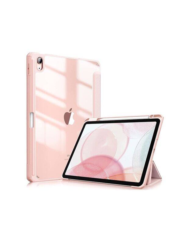 

Dux Ducis Apple iPad 2022 10th Gen 10.0-inch Back Shell Trifold Protective Tablet Case Cover with Pencil Holder and Screen Protector, Pink