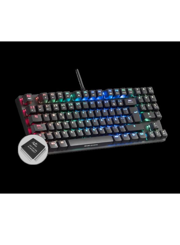 Mars Gaming Mk Revo Pro RGB Mechanical TKL Full Wired English Keyboard, Black
