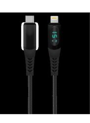 Glassology 1.2-Meter Fast Charging Braided Charging Cable, USB-C to Lightning for Smartphones/Tablets, Black