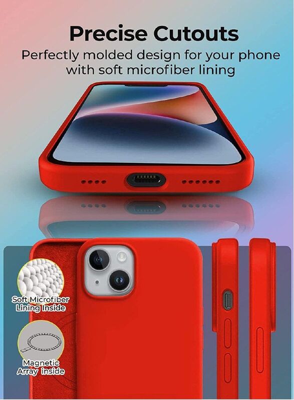 Glassology Apple iPhone 14 Mobile Phone Case Cover with Magsafe, Red