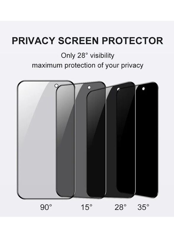 Glassology Apple iPhone 13 Pro Max Privacy Tempered Glass, Black