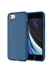 Glassology Apple iPhone 8 Mobile Phone Case Cover with 5D Tempered Glass, Blue