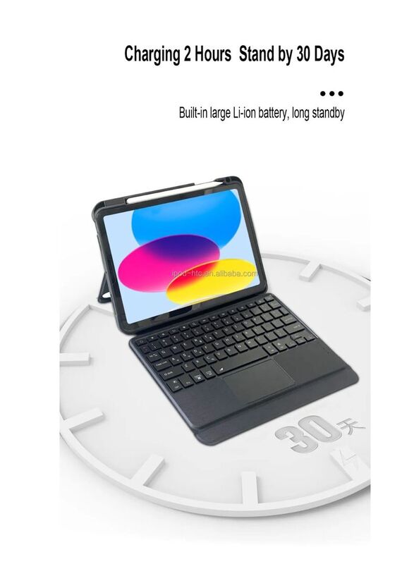 Glassology Keyboard Case for Apple iPad Air 5/4, iPad 10.9 inch 2022/2020, Black
