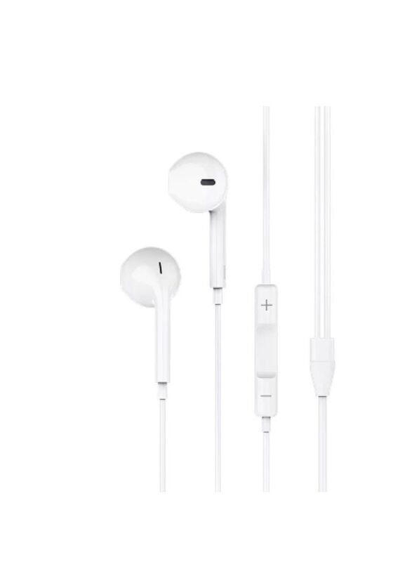 Glassology Wired Type-C In-Ear Earphones with Stereo Sound, White