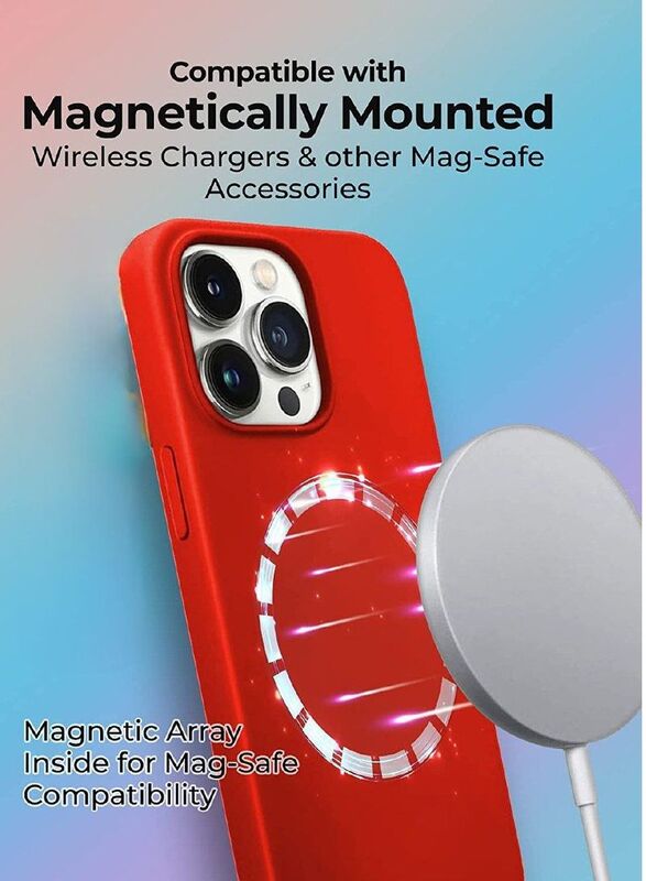 Glassology Apple iPhone 14 Pro Mobile Phone Case Cover with Magsafe, Red