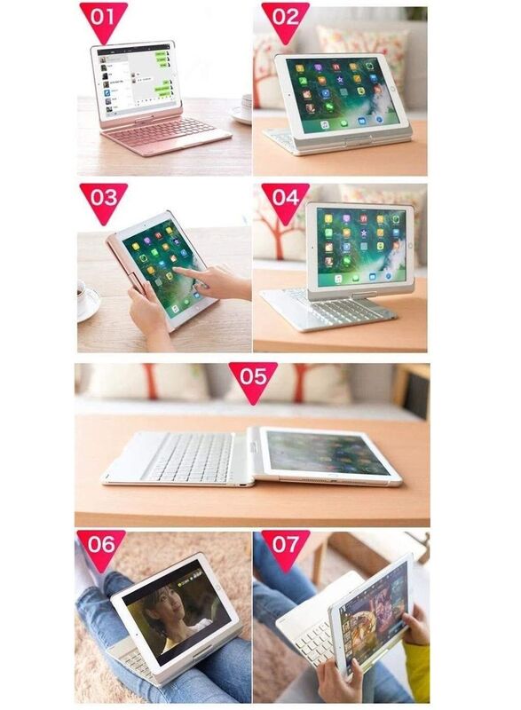 Glassology Rotatable Bluetooth Smart Keyboard Case for Apple iPad Air 5/4, iPad 10.9 inch 2022 2020, Black