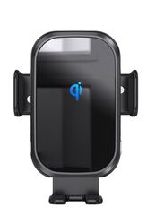 Glassology Qi Wireless Car Charger, 15W Fast Charging Auto-Clamping Car Mount Holder, Black,