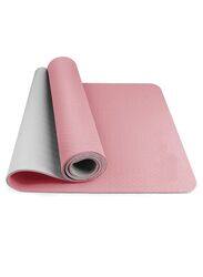 MahMir Yoga Mat Anti-Slip Exercise Mat with Carrying Bag 183CM*61CM*6MM Pink and Light Grey