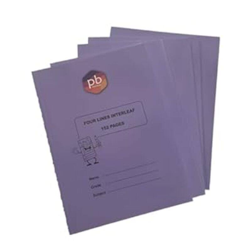 

Phindbooks A4 NOTEBOOK SET OF 5 FOUR LINES INTERLEAF 152 PAGES 80 GSM PAPER, 250 GSM COVER GLOSS FINISH