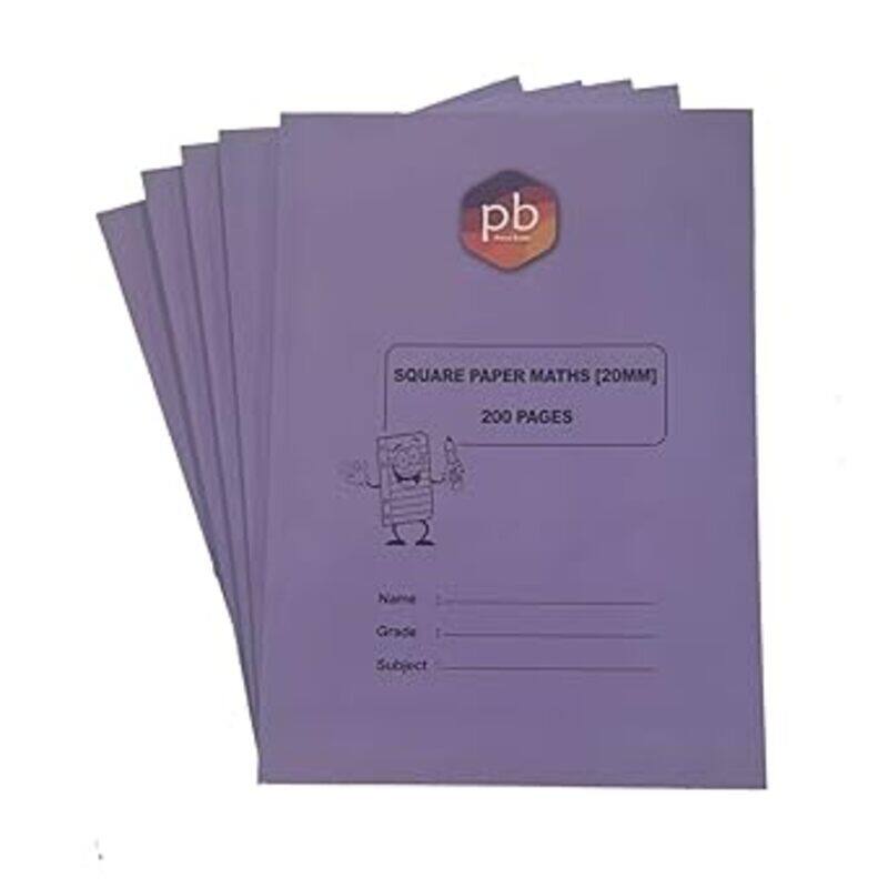 

Phindbooks A4 NOTEBOOK SET OF 5 SQUARE PAPER MATHS (20MM) 200 PAGES, 80 GSM PAPER, 250 GSM COVER GLOSS FINISH
