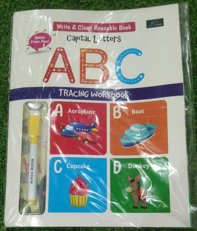 Write & Clean Reusable Book Capital Letters Abc Tracing Workbook Paperback by  BOOK FORD (Author)