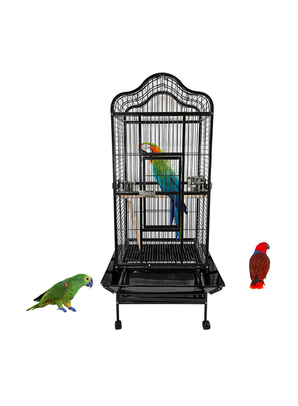 

Majibao Modern Design Metal Parrot Cage, Black, 163cm