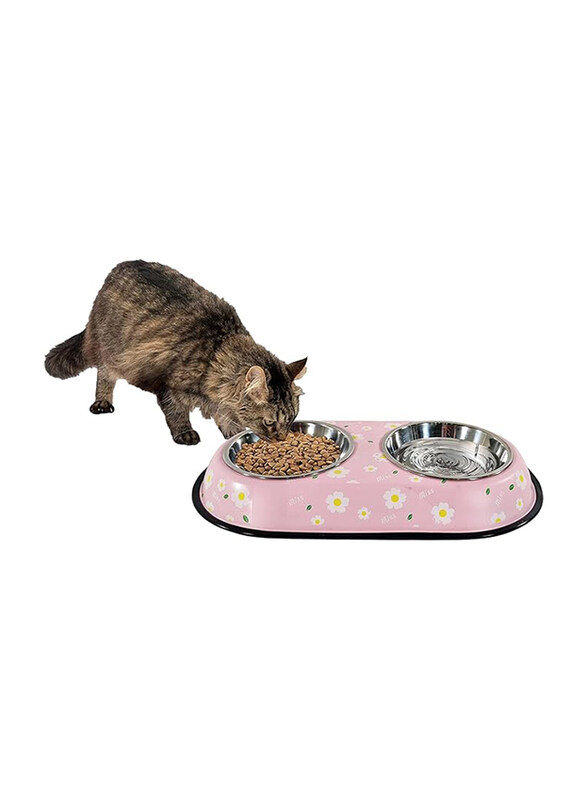 

Majibao 14cm Stainless Steel Pet Food & Water Feeder for Cats & Dogs, Multicolour