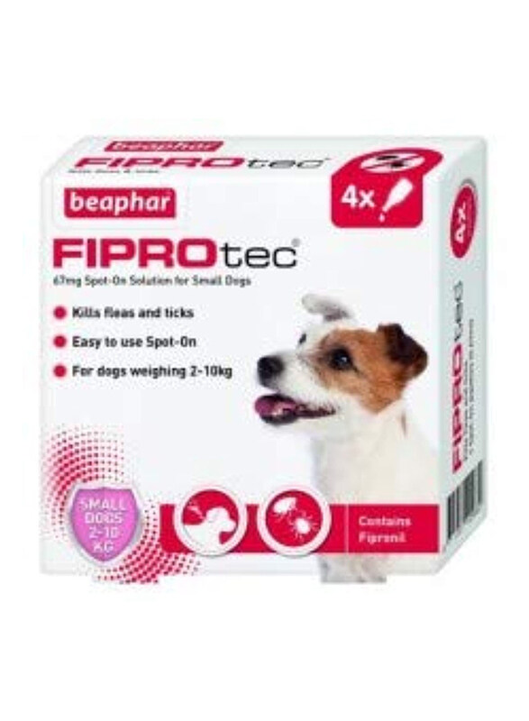 

Generic Beaphar Fiprotec for Small Dogs, 4 Pipettes, Multicolour