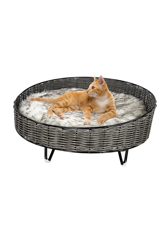 

Majibao Plate Cosy Round Cat Bed, Black