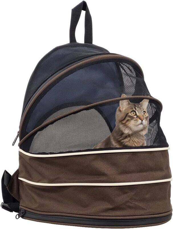 

MAJIBAO Pet carrier backpack with mat and safety leash for cats and small dogs, Expandable pet carrier with breathable mesh for Travel, Hiking, and Outdoor us