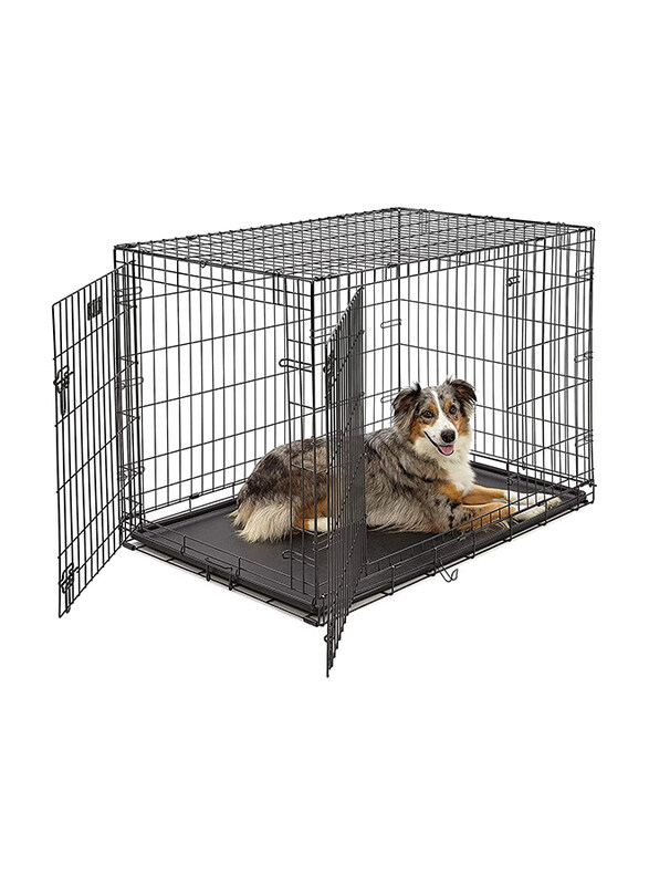 

Generic Foldable Kennel Dog Crate with Tray, Black