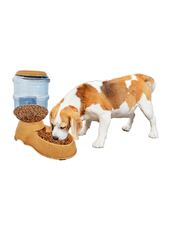 

Majibao Pet Feeder Food Dispenser Bowl, 3.8L, Brown