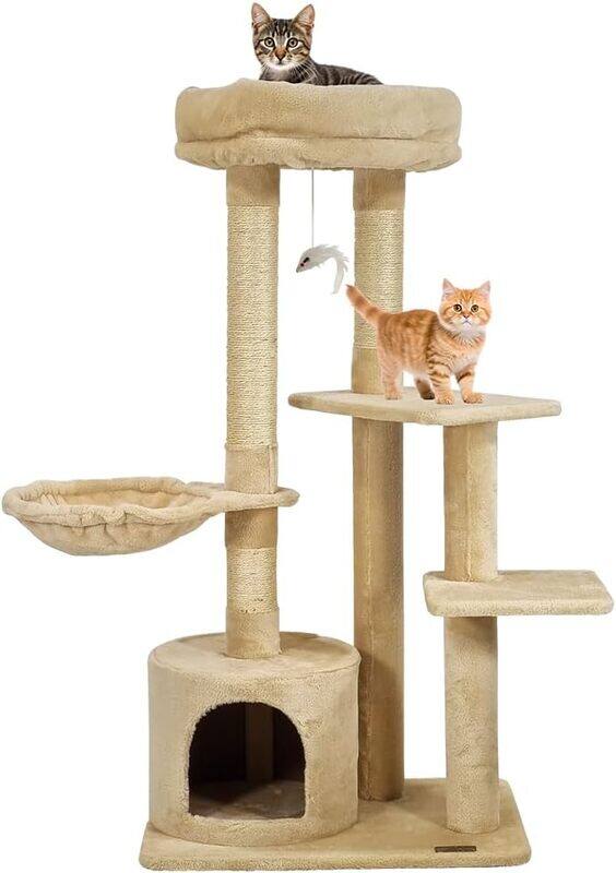 

MAJIBAO Cat tree tower for Indoor cats and Kittens, Multi-level furniture with Plush Perch, Scratching Post, Cat toys, Hammock, and Cozy condo, Cat tree activ