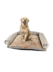 Majibao Cosy Plush and Soft Cushioned Dog Bed, Grey/Brown