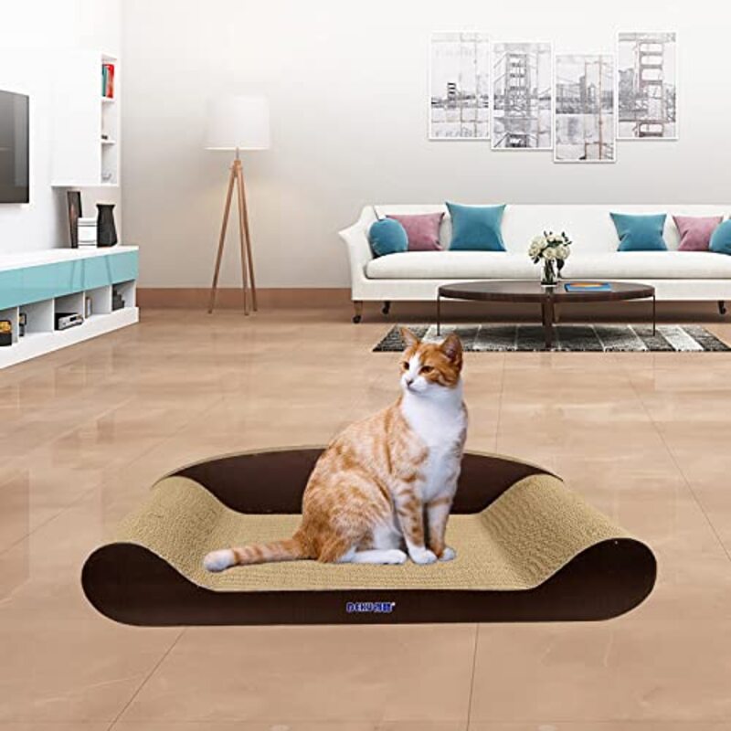 Majibao Rectangular Sloppy Cat Scratching Board Pad, Brown